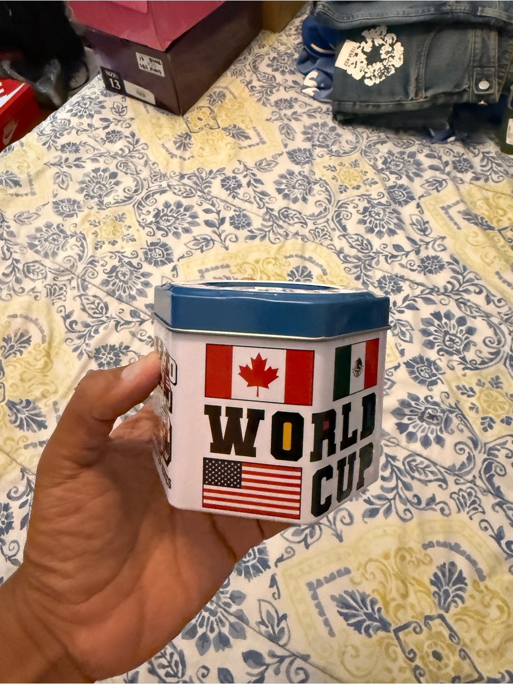 Godspeed World Cup Series Watch Flag Tin Canister - Blue Lid